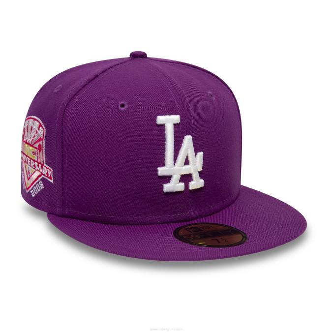 New Era la dodgers druif paarse 59fifty getailleerde pet BT24961