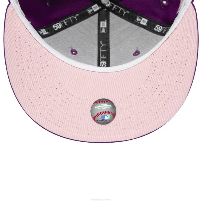 New Era la dodgers druif paarse 59fifty getailleerde pet BT24961