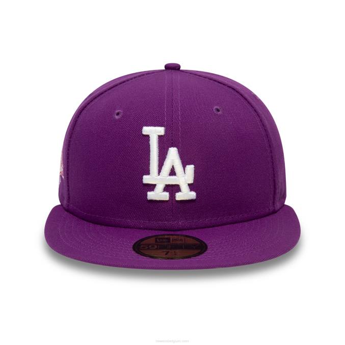 New Era la dodgers druif paarse 59fifty getailleerde pet BT24961