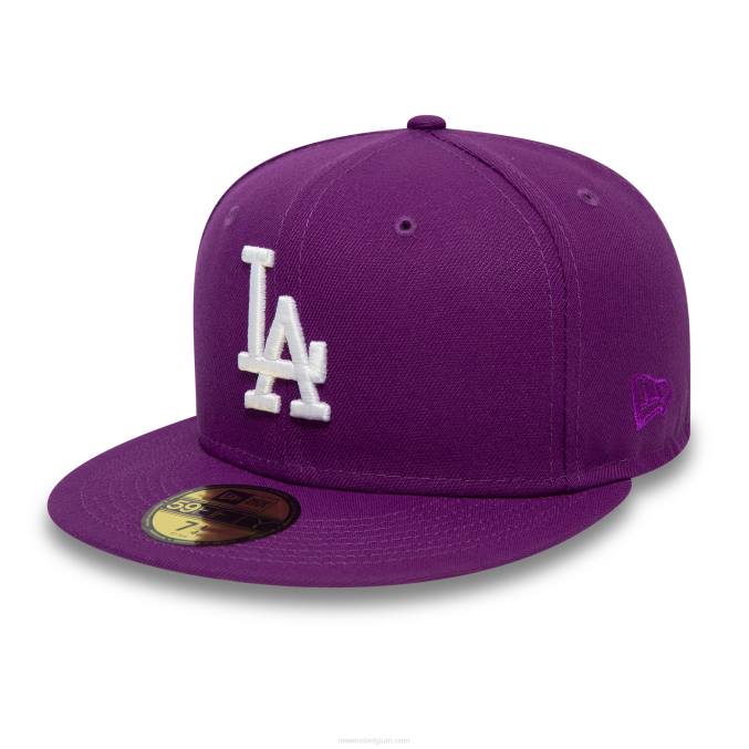 New Era la dodgers druif paarse 59fifty getailleerde pet BT24961