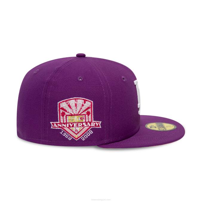 New Era la dodgers druif paarse 59fifty getailleerde pet BT24961