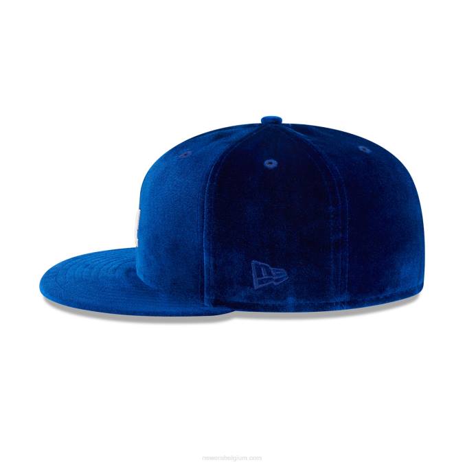 New Era la dodgers fluwelen blauwe 59fifty getailleerde pet BT24696