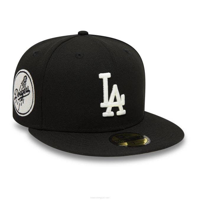 New Era la dodgers glow in the dark zwarte 59fifty getailleerde pet BT241009