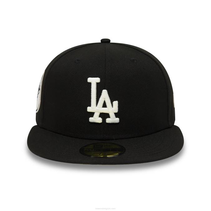 New Era la dodgers glow in the dark zwarte 59fifty getailleerde pet BT241009
