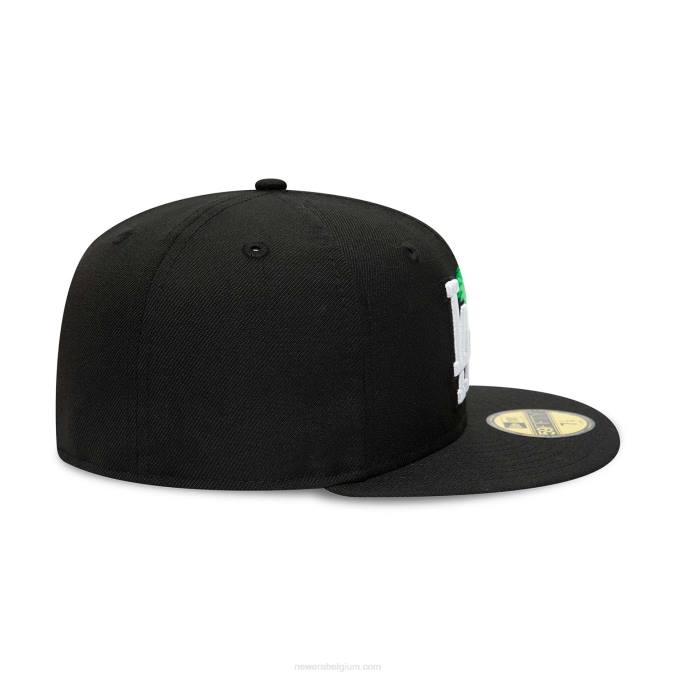 New Era la dodgers groen palmboom zwart 59fifty getailleerde pet BT2488
