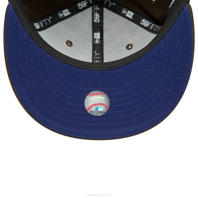 New Era la dodgers herfstkleuren bruin 59fifty getailleerde pet BT24514