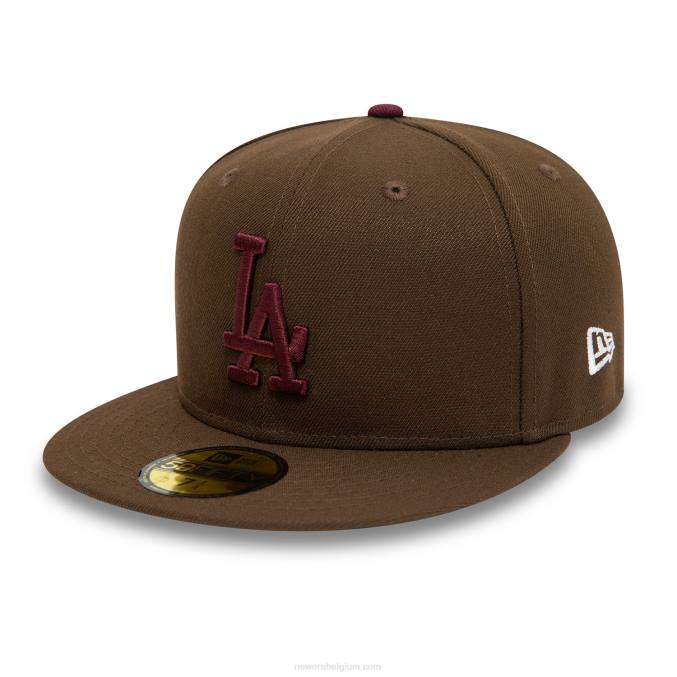 New Era la dodgers herfstkleuren bruin 59fifty getailleerde pet BT24514