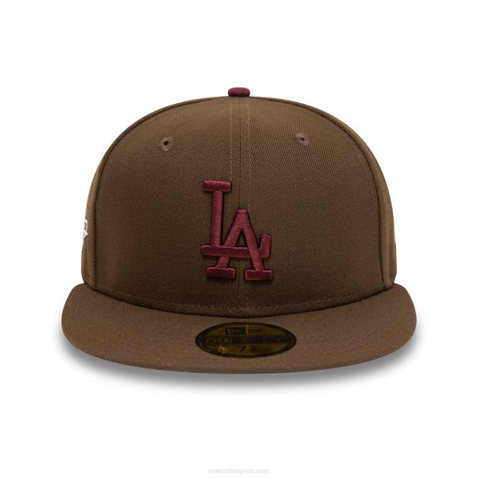 New Era la dodgers herfstkleuren bruin 59fifty getailleerde pet BT24514