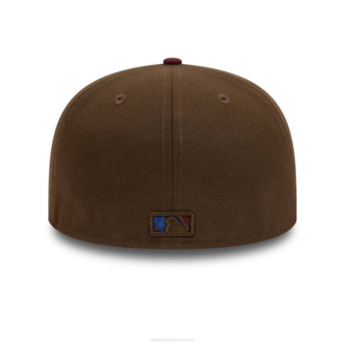 New Era la dodgers herfstkleuren contrast vizier bruin 59fifty getailleerde pet BT24818