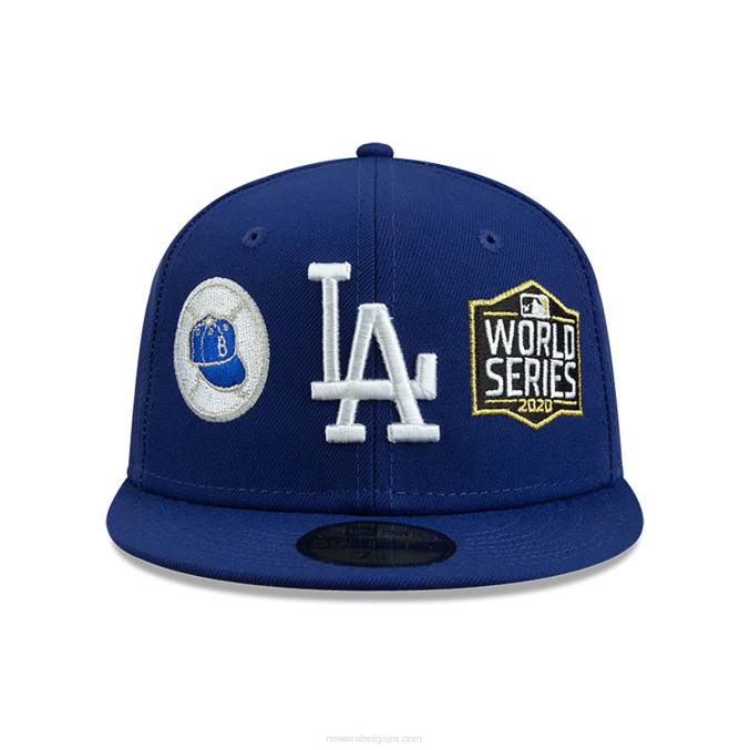 New Era la dodgers historische champs blauwe 59fifty getailleerde pet BT24212