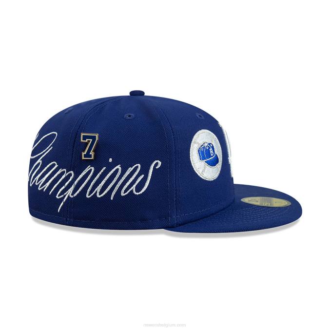 New Era la dodgers historische champs blauwe 59fifty getailleerde pet BT24212