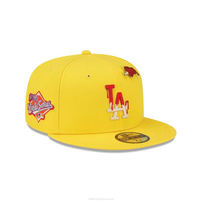 New Era la dodgers icy pop knalgele 59fifty getailleerde pet BT241423