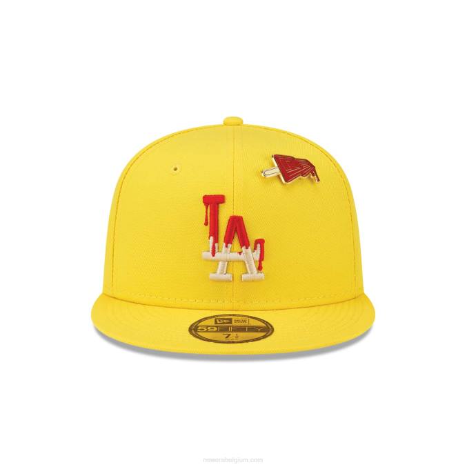 New Era la dodgers icy pop knalgele 59fifty getailleerde pet BT241423