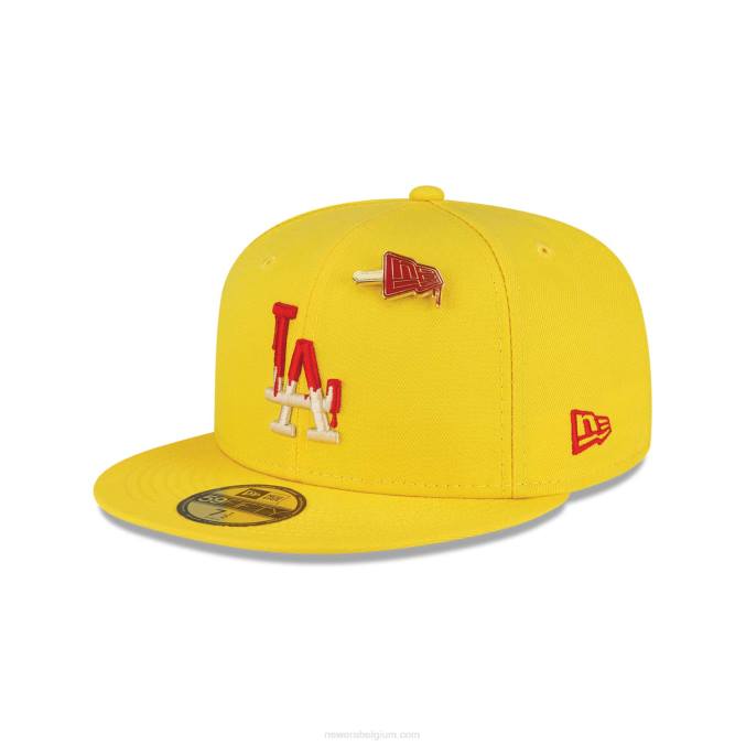 New Era la dodgers icy pop knalgele 59fifty getailleerde pet BT241423
