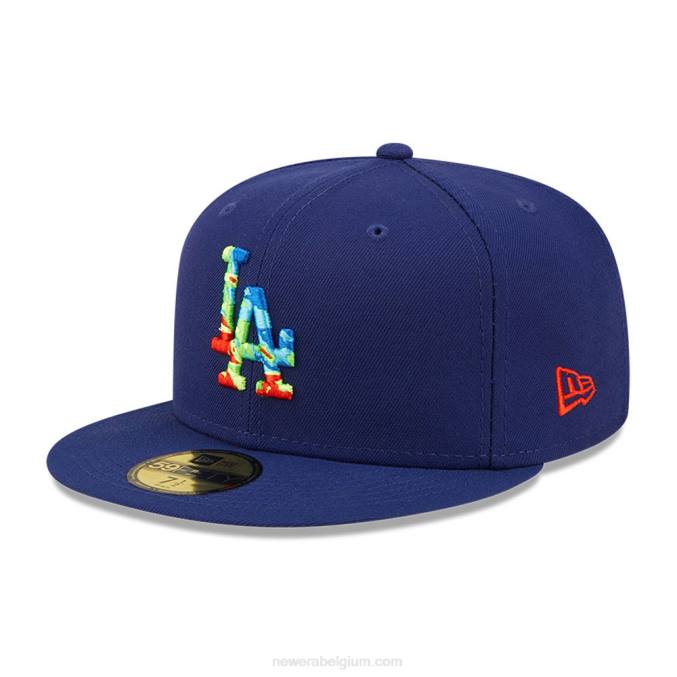 New Era la dodgers infrarood blauwe 59fifty getailleerde pet BT24351