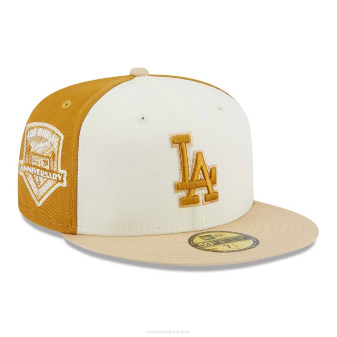New Era la dodgers jubileum bruine 59fifty getailleerde pet BT24560