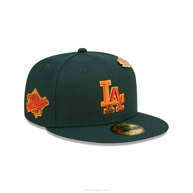 New Era la dodgers lommerrijke donkergroene 59fifty getailleerde pet BT24595