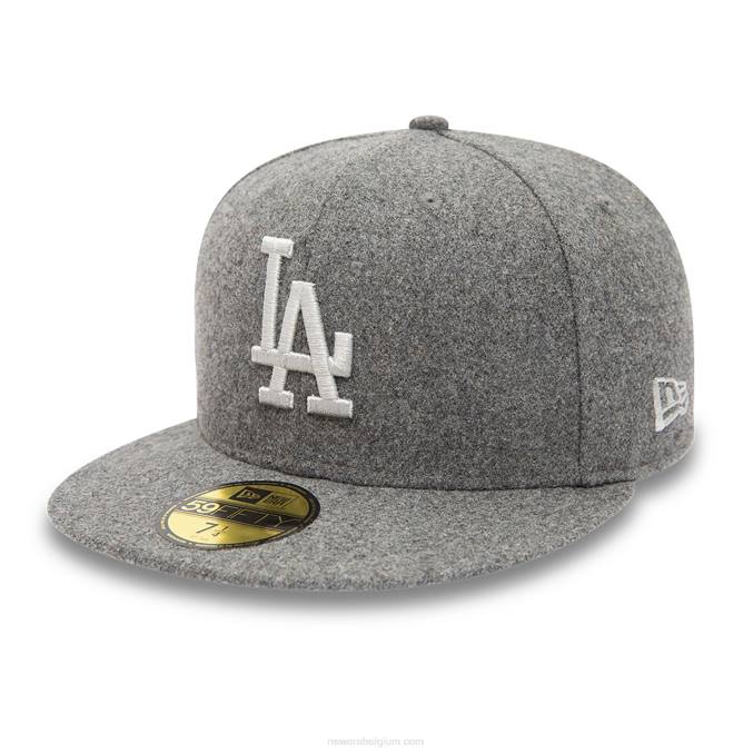 New Era la dodgers melton grey 59fifty getailleerde pet BT241058