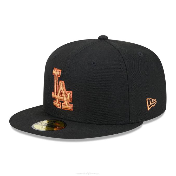 New Era la dodgers metallic pop zwart 59fifty getailleerde pet BT24252