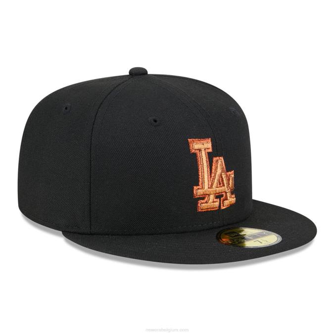 New Era la dodgers metallic pop zwart 59fifty getailleerde pet BT24252