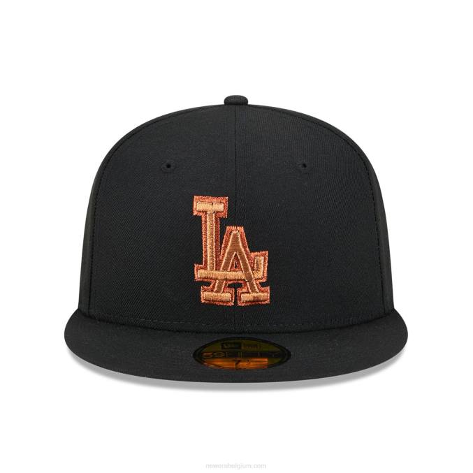 New Era la dodgers metallic pop zwart 59fifty getailleerde pet BT24252