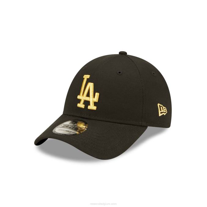 New Era la dodgers metallic zwarte 9forty verstelbare pet BT241621