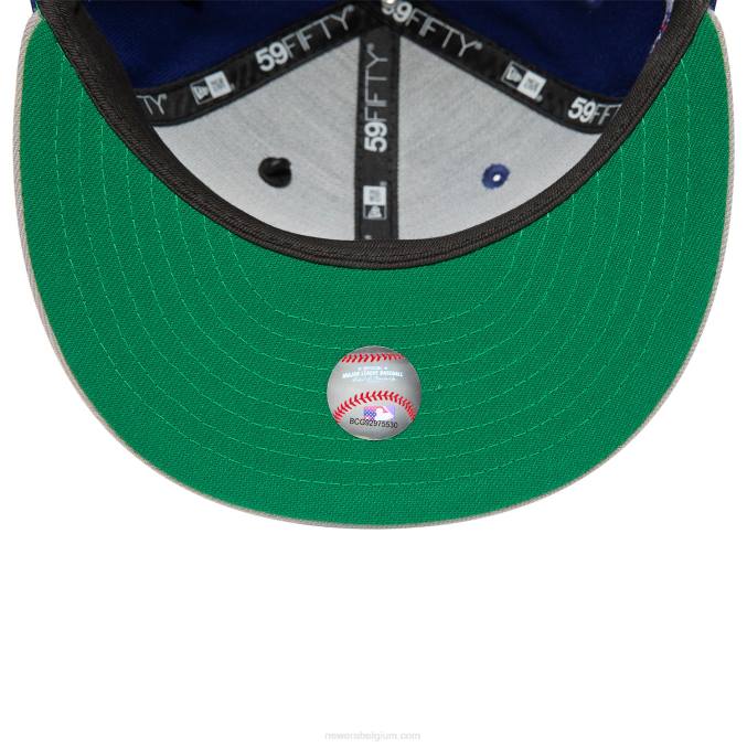 New Era la dodgers mlb pin badge blauwe 59fifty getailleerde pet BT24876