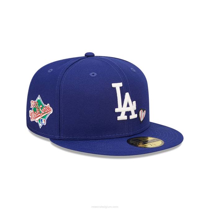 New Era la dodgers mlb team hartblauwe 59fifty getailleerde pet BT24472