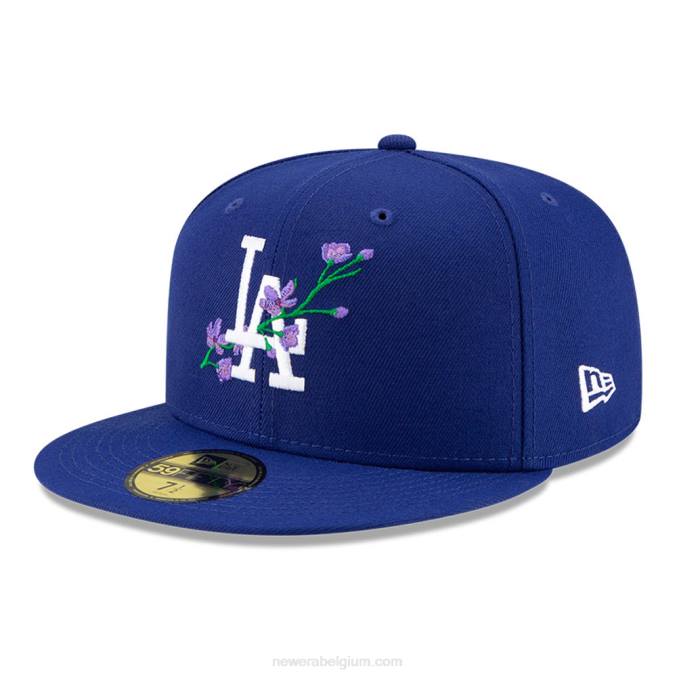 New Era la dodgers mlb zijpatch bloom blue 59fifty getailleerde pet BT24910