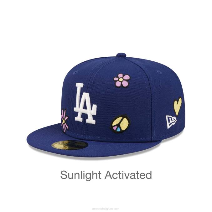 New Era la dodgers mlb zonlicht pop donkerblauw 59fifty pet BT241086