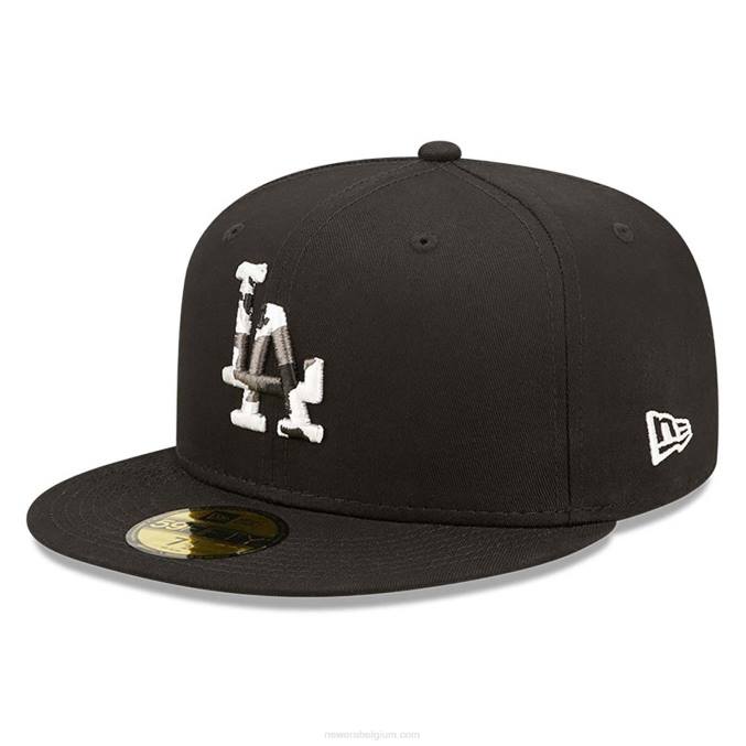 New Era la dodgers monocamo infill zwart 59fifty getailleerde pet BT24621