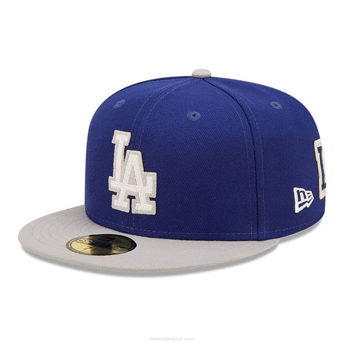 New Era la dodgers ne letterman blauwe 59fifty getailleerde pet BT2492