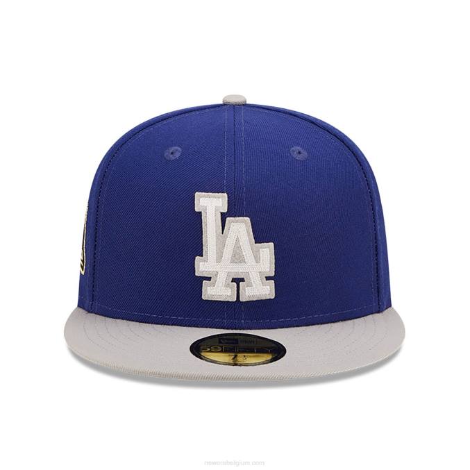 New Era la dodgers ne letterman blauwe 59fifty getailleerde pet BT2492