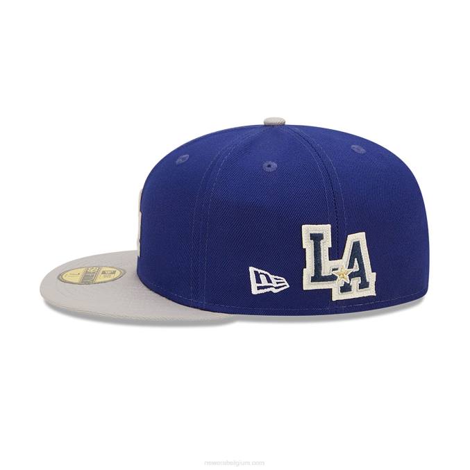 New Era la dodgers ne letterman blauwe 59fifty getailleerde pet BT2492