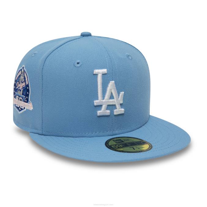 New Era la dodgers pastelblauwe 59fifty getailleerde pet BT241127