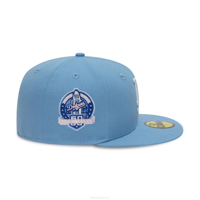 New Era la dodgers pastelblauwe 59fifty getailleerde pet BT241127