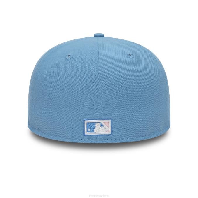 New Era la dodgers pastelblauwe 59fifty getailleerde pet BT241127