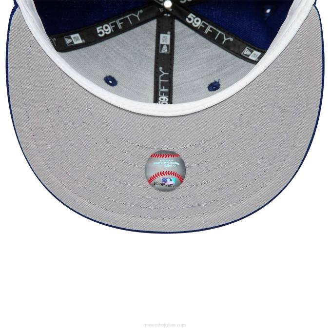 New Era la dodgers premium wollen blauwe 59fifty getailleerde pet BT2483
