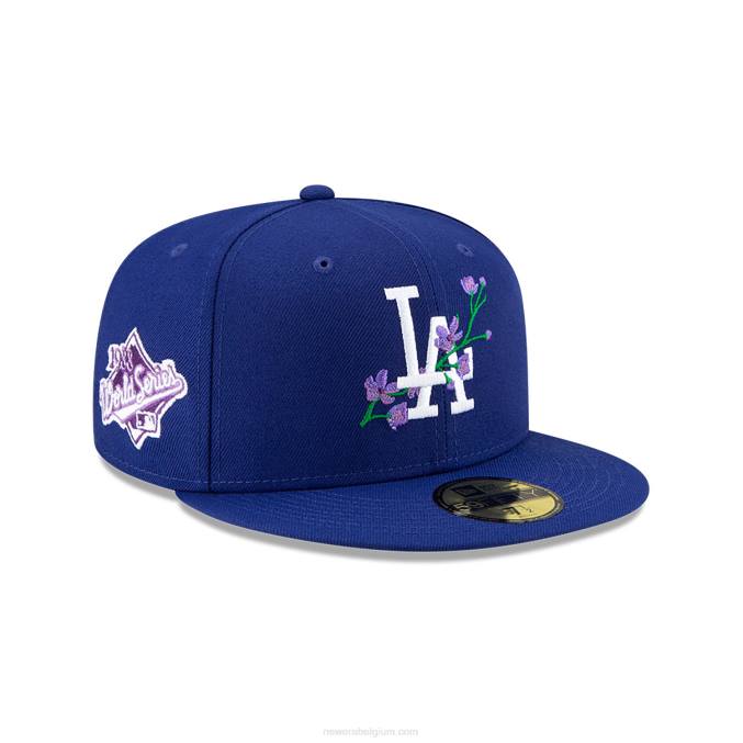 New Era la dodgers side patch bloom blue 59fifty getailleerde pet BT241139