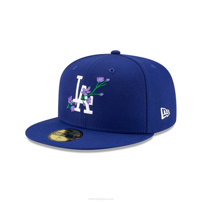 New Era la dodgers side patch bloom blue 59fifty getailleerde pet BT241139