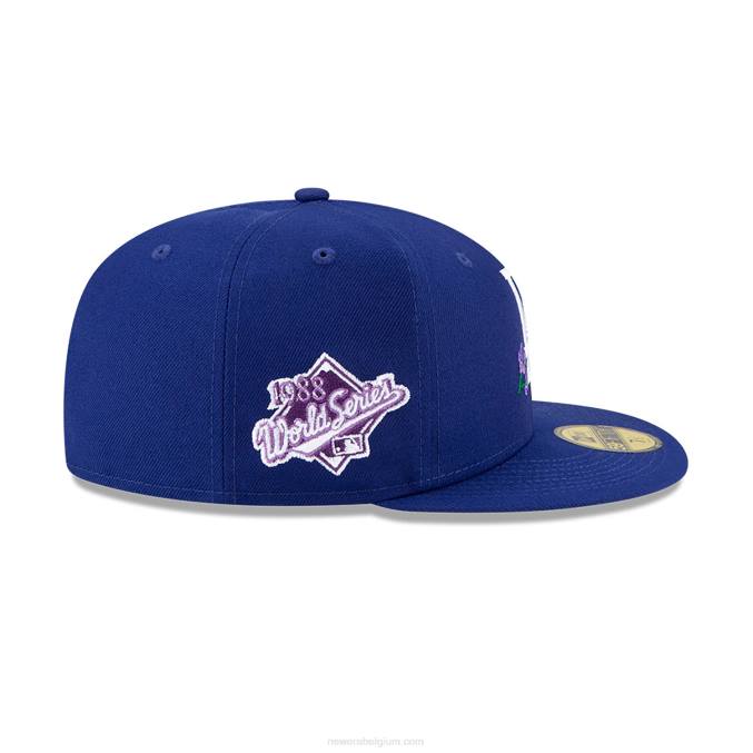 New Era la dodgers side patch bloom blue 59fifty getailleerde pet BT241139