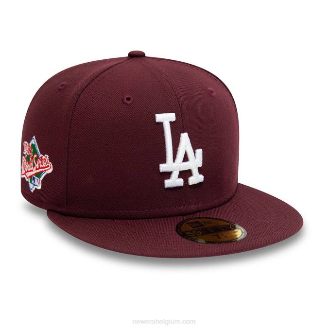 New Era la dodgers side patch kastanjebruine 59fifty pet BT24609