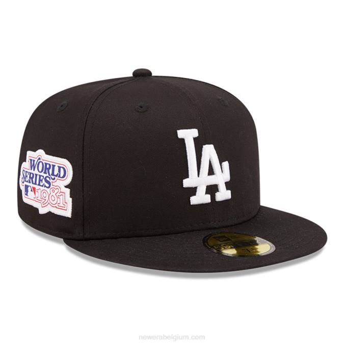 New Era la dodgers side patch zwart 59fifty getailleerde pet BT24537