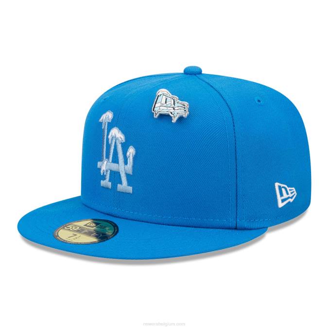 New Era la dodgers snow day blauwe 59fifty getailleerde pet BT24516
