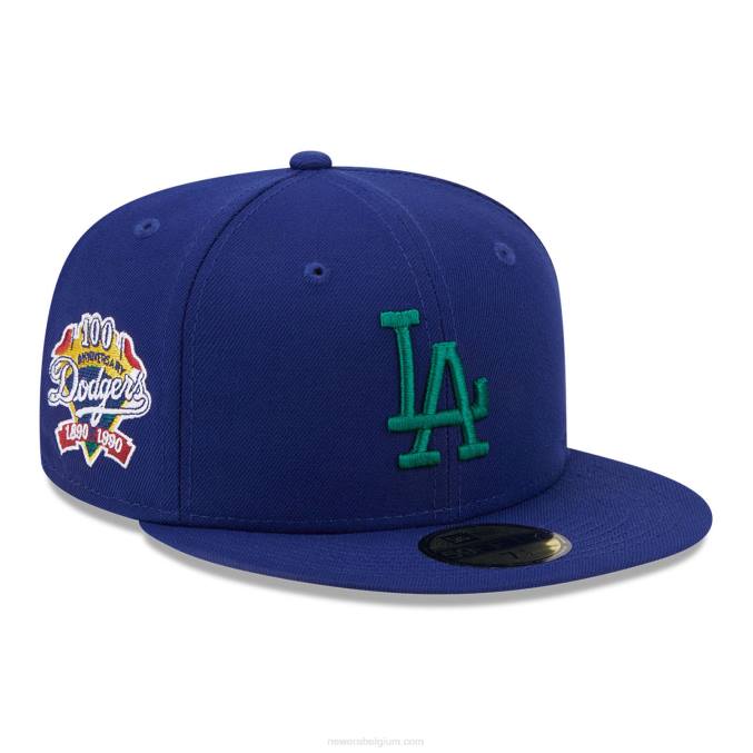 New Era la dodgers state tartan blauwe 59fifty pet BT24392