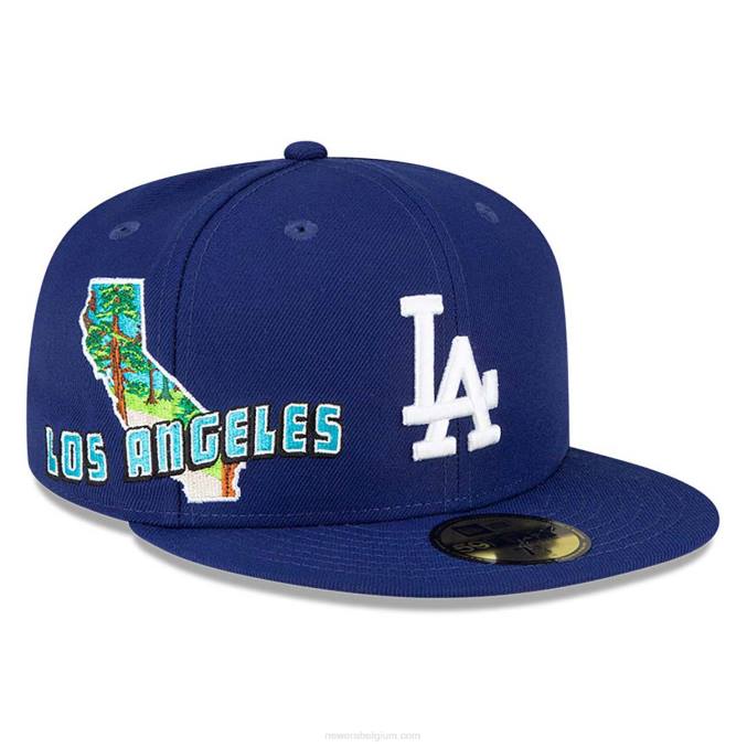 New Era la dodgers stateview donkerblauwe 59fifty getailleerde pet BT241398