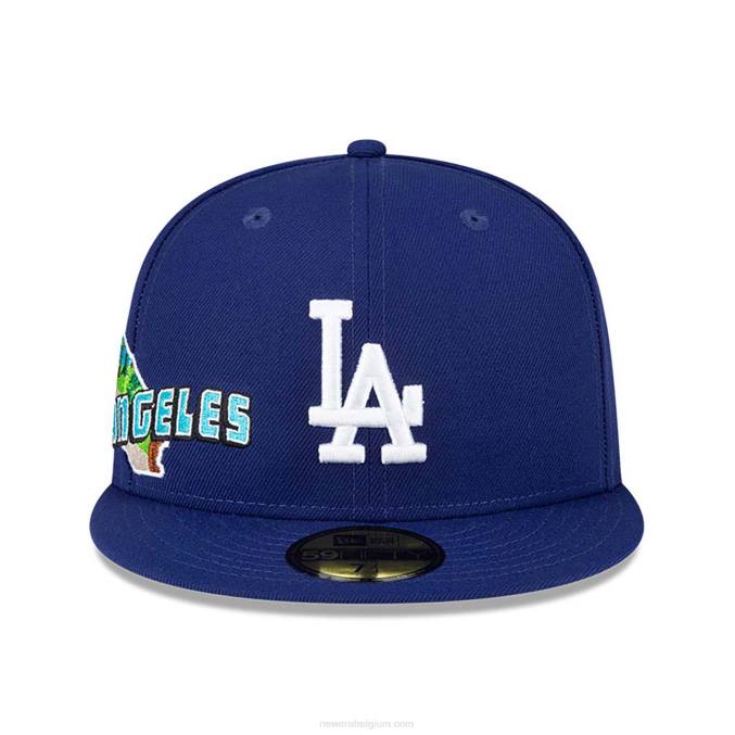 New Era la dodgers stateview donkerblauwe 59fifty getailleerde pet BT241398