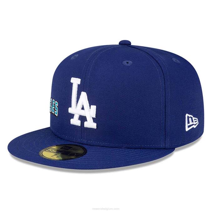New Era la dodgers stateview donkerblauwe 59fifty getailleerde pet BT241398
