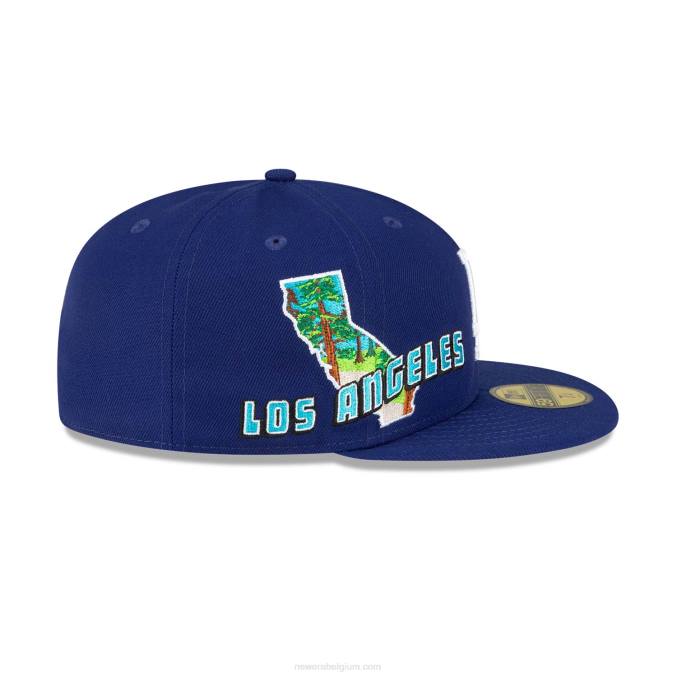 New Era la dodgers stateview donkerblauwe 59fifty getailleerde pet BT241398