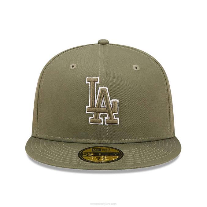 New Era la dodgers team outline medium groene 59fifty pet BT241399